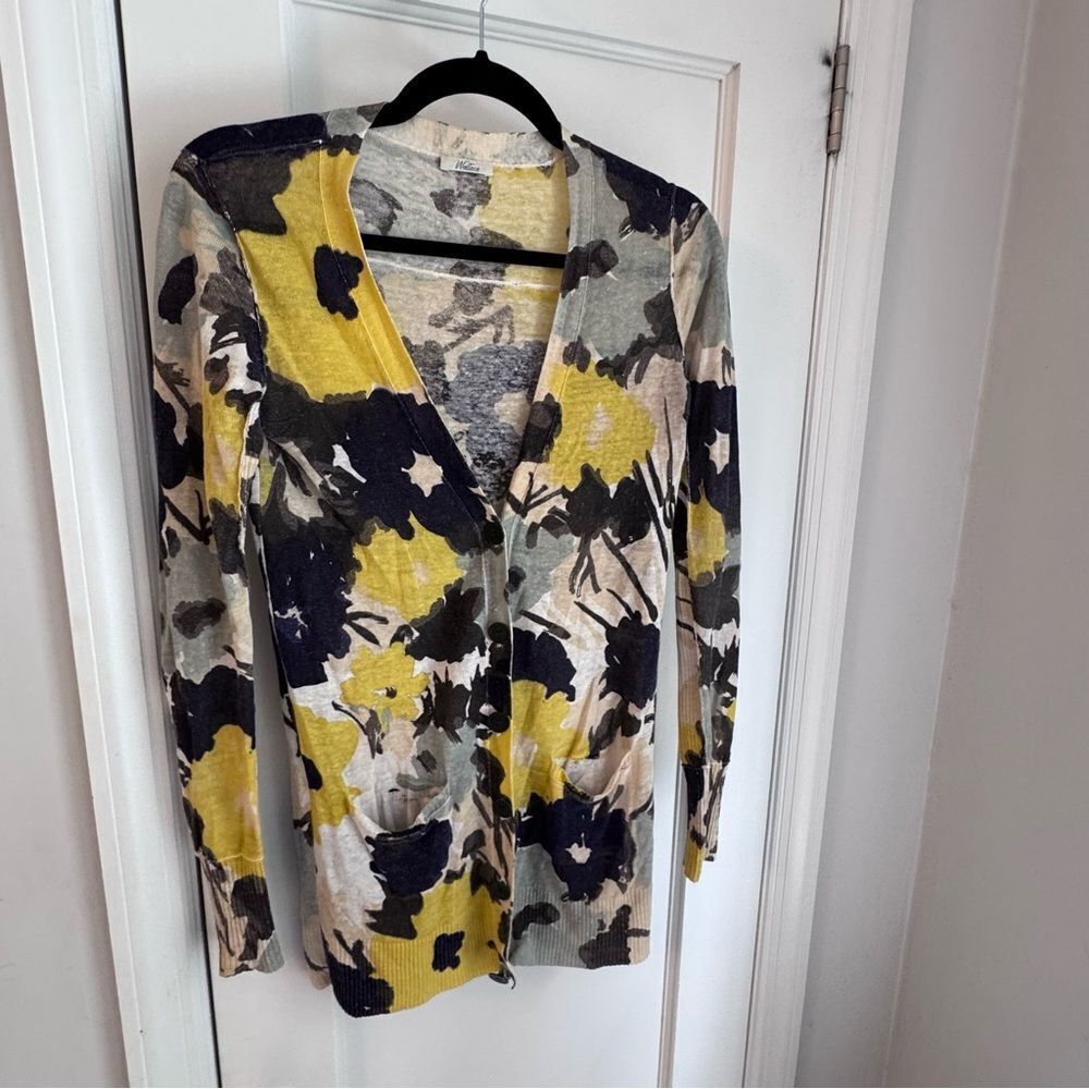 Madewell Long Floral Cardigan – Lightweight Knit from Sample Sale